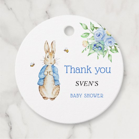 Peter Rabbit Baby shower Bedankjes Labels (Voorkant)