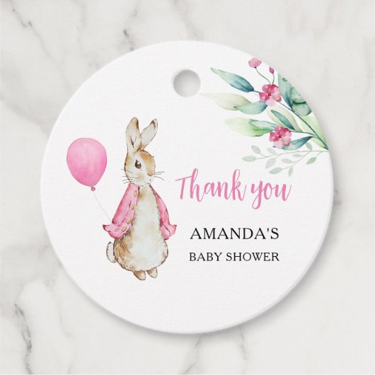 Peter Rabbit Baby shower Bedankjes Labels (Voorkant)