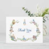 Peter Rabbit Baby shower Bedankkaart (Staand voorkant)
