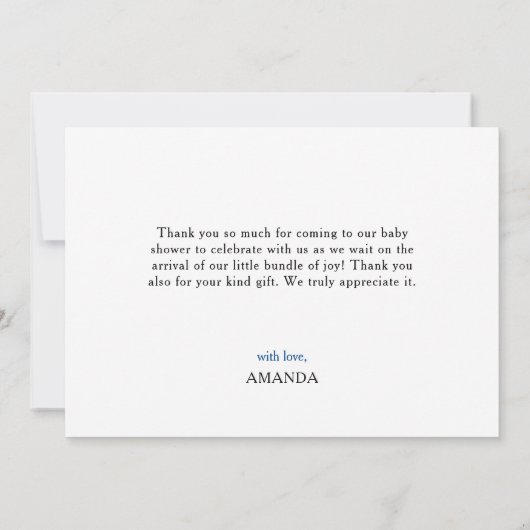 Peter Rabbit Baby shower Bedankkaart (Achterkant)