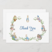 Peter Rabbit Baby shower Bedankkaart (Voorkant / Achterkant)