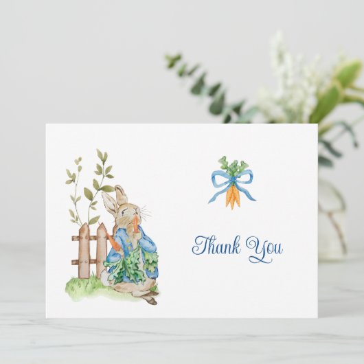 Peter Rabbit Baby Shower Bedankkaart (Staand voorkant)