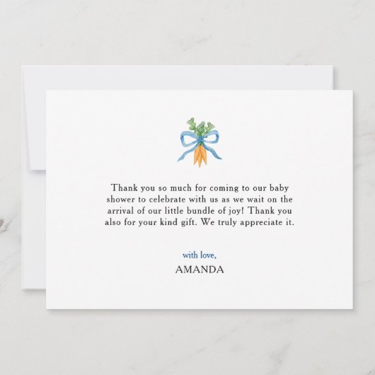 Peter Rabbit Baby Shower Bedankkaart (Achterkant)