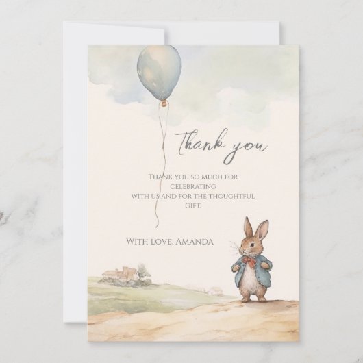 Peter Rabbit Baby shower Bedankkaart (Voorkant)