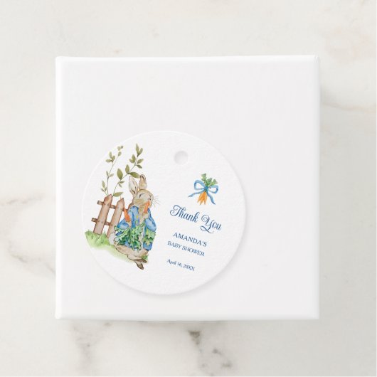 Peter Rabbit Baby shower Bedankt Bedankjes Labels (In situ)