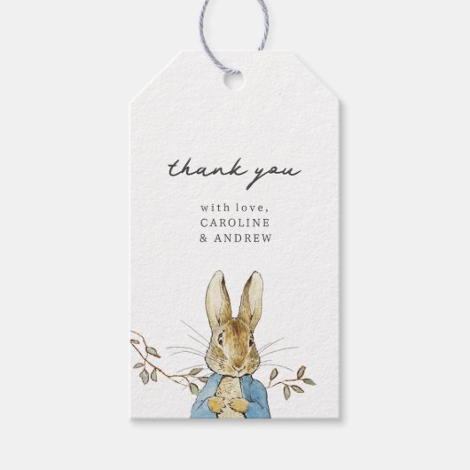 Peter Rabbit Baby shower Bedankt Cadeau Labels Cadeaulabel (Voorkant)