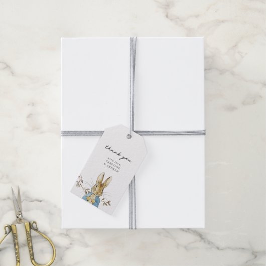 Peter Rabbit Baby shower Bedankt Cadeau Labels Cadeaulabel (Met Touw)