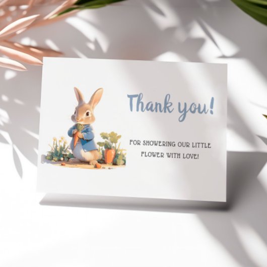 Peter Rabbit Baby shower Bedankt Kaart