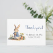 Peter Rabbit Baby shower Bedankt Kaart (Staand voorkant)
