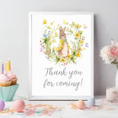 Peter Rabbit Baby shower Bedankt voor je komst Poster