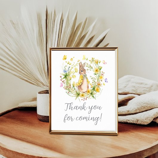 Peter Rabbit Baby shower Bedankt voor je komst Poster
