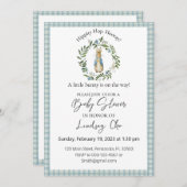 Peter Rabbit Baby shower Bewerkbare Uitnodiging (Voorkant / Achterkant)