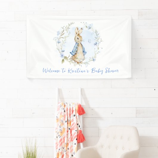 Peter Rabbit Baby shower Boy Banner (Insitu)