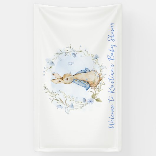 Peter Rabbit Baby shower Boy Banner (Verticaal)