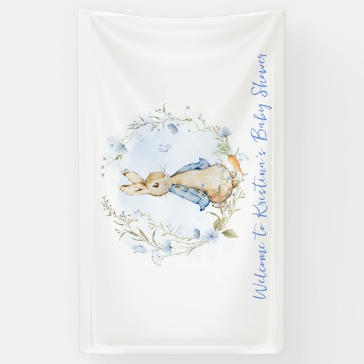 Peter Rabbit Baby shower Boy Banner (Verticaal)