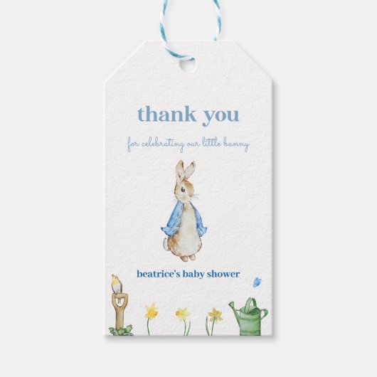 Peter Rabbit Baby shower Cadeau Labels Favor Cadeaulabel (Voorkant)