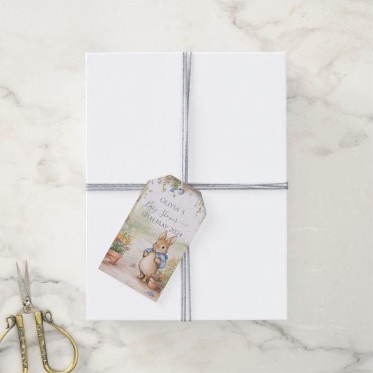 Peter Rabbit Baby shower Cadeaulabel (Met Touw)