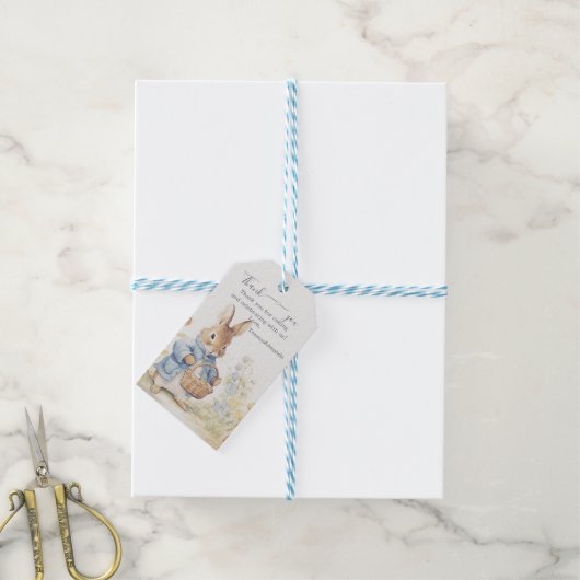 Peter Rabbit Baby shower Cadeaulabel (Met Touw)