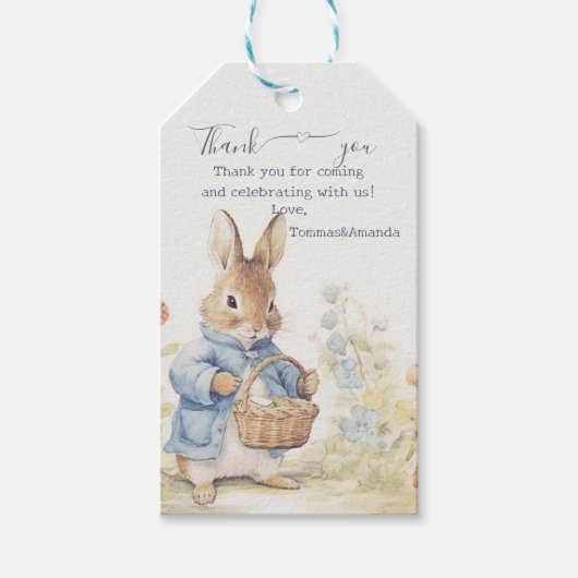 Peter Rabbit Baby shower Cadeaulabel (Voorkant)