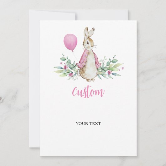 Peter Rabbit Baby shower Custom Kaart (Voorkant)