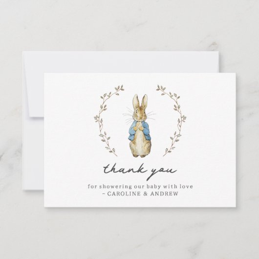 Peter Rabbit Baby shower Dank je wel Bedankkaart (Voorkant)