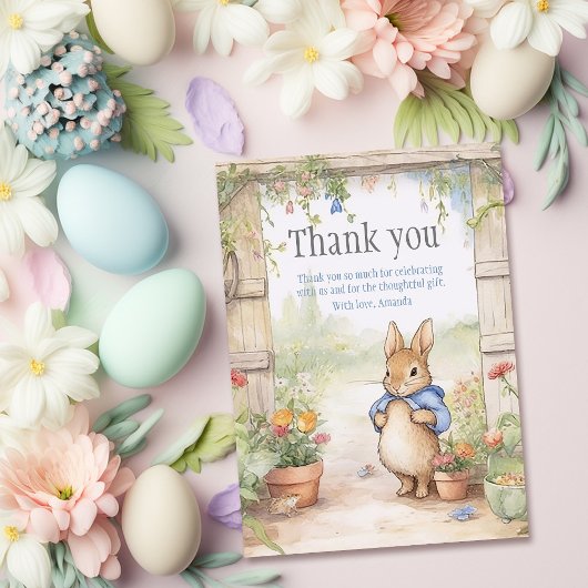 Peter Rabbit Baby shower Dank je wel Bedankkaart