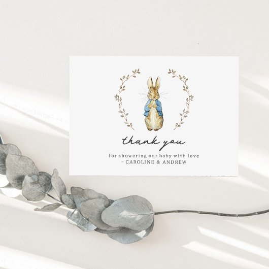Peter Rabbit Baby shower Dank je wel Bedankkaart