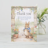 Peter Rabbit Baby shower Dank je wel Bedankkaart (Staand voorkant)