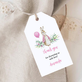 Peter Rabbit Baby shower Dank je wel Cadeaulabel