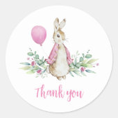Peter Rabbit Baby shower Dank je wel Ronde Sticker (Voorkant)