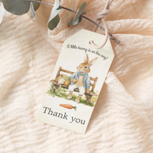 Peter Rabbit Baby shower Dank u Cadeaulabel