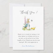 Peter rabbit Baby shower Dank u kaart (Voorkant)