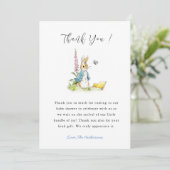 Peter rabbit Baby shower Dank u kaart (Staand voorkant)