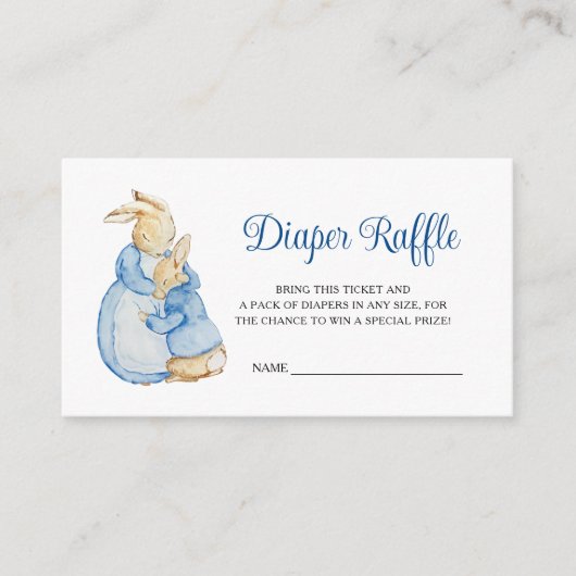 Peter Rabbit Baby Shower Diaper Raffle Informatiekaartje (Voorkant)