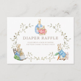 Peter Rabbit Baby shower Diaper Raffle Informatiekaartje