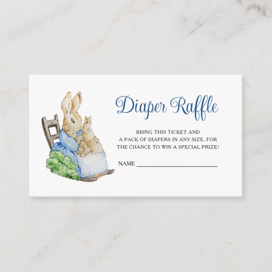 Peter Rabbit Baby Shower Diaper Raffle Informatiekaartje (Voorkant)