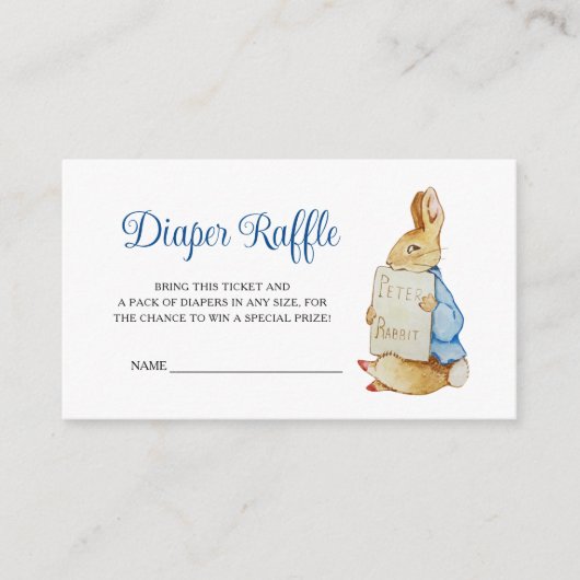 Peter Rabbit Baby Shower Diaper Raffle Informatiekaartje (Voorkant)