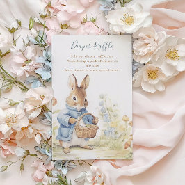 Peter Rabbit Baby shower Diaper Raffle Informatiekaartje