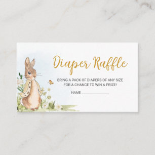 Peter Rabbit Baby shower Diaper Raffle Informatiekaartje