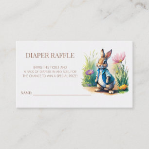 Peter Rabbit Baby shower Diaper Raffle Informatiekaartje
