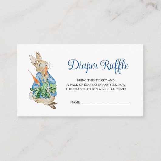 Peter Rabbit Baby Shower Diaper Raffle Informatiekaartje (Voorkant)