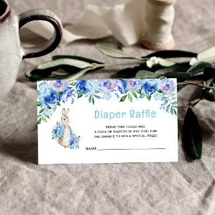 Peter Rabbit Baby shower Diaper Raffle Insert Kaar Informatiekaartje