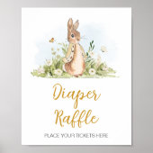 Peter Rabbit Baby shower Diaper Raffle Poster (Voorkant)