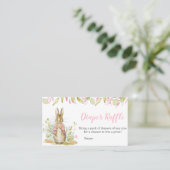 Peter Rabbit Baby shower Diaper Raffle Visitekaartje (Staand voorkant)