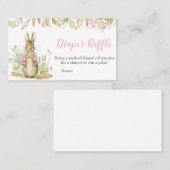 Peter Rabbit Baby shower Diaper Raffle Visitekaartje (Voorkant / Achterkant)