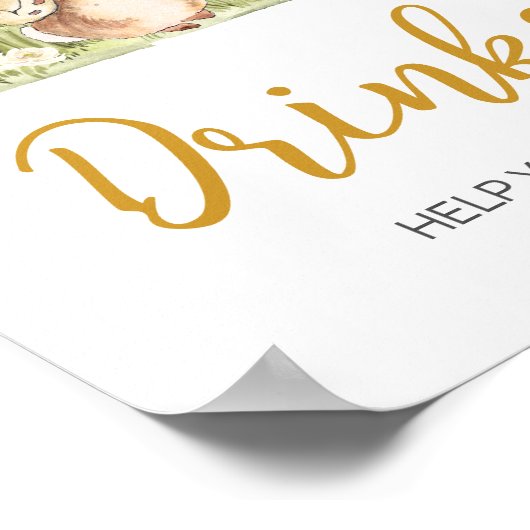 Peter Rabbit Baby shower Drinken Poster (Hoek)