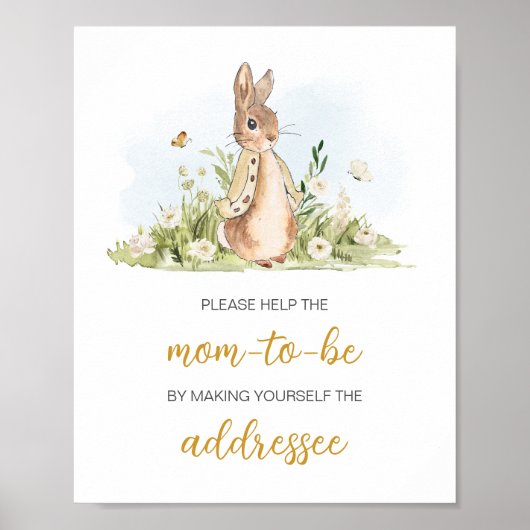 Peter Rabbit Baby shower Envelope Poster (Voorkant)