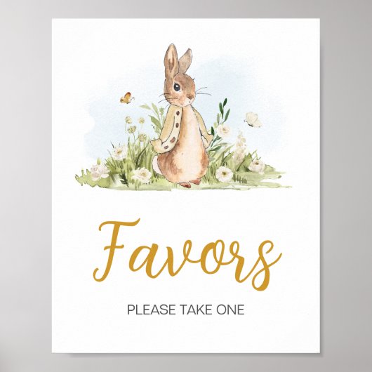 Peter Rabbit Baby shower Favors Poster (Voorkant)