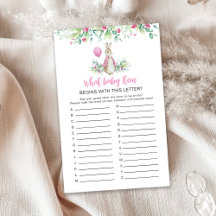Peter Rabbit Baby shower Game