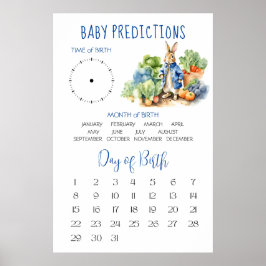 Peter Rabbit baby shower geboortevoorspellingen Poster